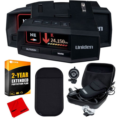 Picture of Uniden R8 Extreme Long-Range Radar & Laser Detector with Dual-Antennas Front & Rear Detection Bundle with 2 YR CPS Enhanced Protection Pack, Slip-Free Car Mat and Microfiber Cleaning Cloth…