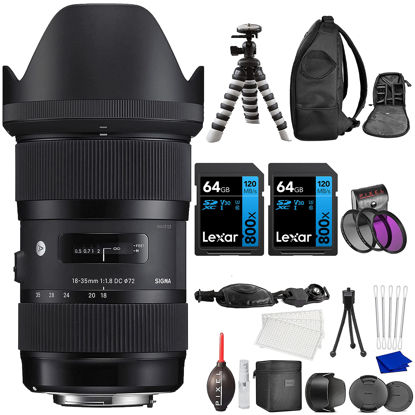 Picture of Sigma 18-35mm f/1.8 DC HSM Art Lens for Nikon F with Advanced Accessory and Travel Bundle | Extended 3 Years Sigma Warranty | 210306 | Sigma 18-35mm Nikon F Lens