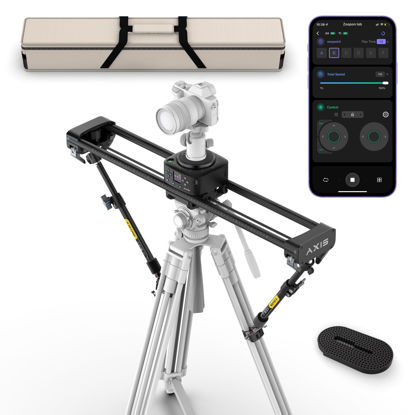 Picture of Zeapon AXIS 80 (2-axis) Multi-axis Motorized Camera Slider, 31''/80cm DSLR Dolly Carbon Fiber Electric Track, LCD Screen APP Control, Pan Head for 360° Panoramic Time-Lapse Follow Focus