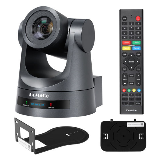 Picture of FoMaKo 20X PoE Camera 3G-SDI HDMI PTZ Camera 1080p w/PoE 60 fps, 20x Optical Zoom Church IP Live Streaming Camera Broadcast Conference Education Events (FMK20SDI-G Gray)