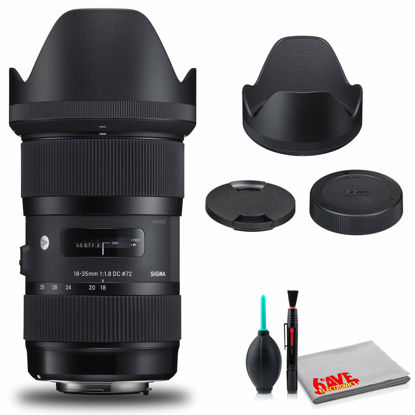 Picture of Sigma 18-35mm f/1.8 DC HSM Art Lens for Canon EF Mount (USA) Standard Bundle with 6AVE Deluxe Camera Lens Cleaning Kit