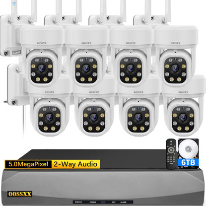 Picture of (2-Way Audio & PTZ Camera) 5.0MP Outdoor Wireless PTZ Security Camera System10-Channel Wi-Fi Security NVR System WiFi Security System Pan Indoor Video Surveillance DVR Set.