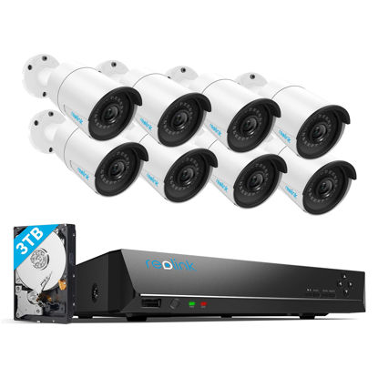 Picture of REOLINK 16CH 5MP Home Security Camera System, 8pcs Wired 5MP Outdoor PoE IP Cameras with Person Vehicle Detection, 4K 16CH NVR with 4TB HDD for 24-7 Recording, RLK16-410B8-5MP