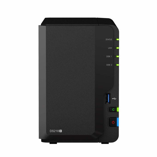 Picture of Synology DiskStation DS218+ Mini Desktop NAS Server, Intel Celeron J3355 Dual-Core, 6GB DDR3L Synology SDRAM, 1TB SSD, Synology DSM Software