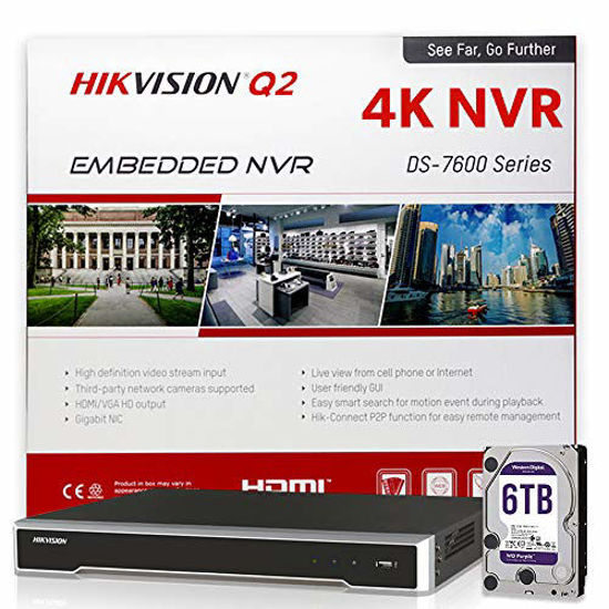 Picture of HIKVISION DS-7616NI-Q2/16P 16CH PoE NVR Network Video Recorder w/ Pre-Installed 6TB Hard Drive, Embedded Plug and Play, Up to 8MP (4K) Resolution, H.265+, Onvif Compatible Hikvision IP Camera System