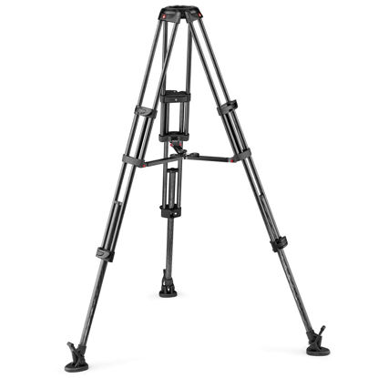 Picture of Manfrotto Carbon Fiber Twin Leg Video Tripod with Middle Spreader