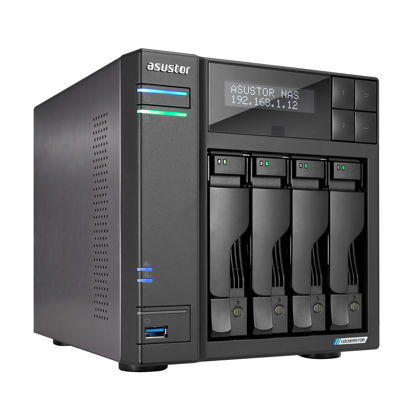 Picture of Asustor Lockerstor 4 Gen2 AS6704T - 4 Bay NAS, Quad-Core 2.0 GHz CPU, 4 M.2 NVMe Slots, Dual 2.5GbE, Upgradable to 10GbE, 4GB DDR4 RAM, Network Attached Storage (Diskless)