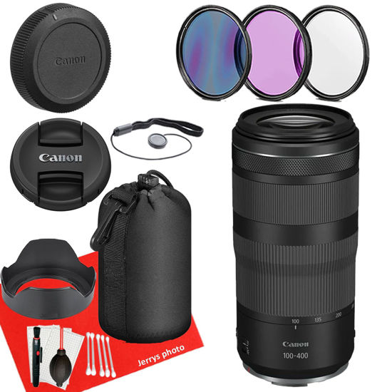 Picture of Canon RF 100-400mm f/5.6-8 is USM Lens for Canon's APS-C-Format R Series Mirrorless Line + Lens Case + 3 PC Filters + Hood + Dust Blower + Sensor Brush Pen + More(12pc Bundle)