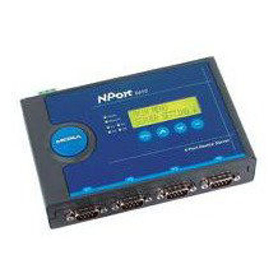 Picture of MOXA NPort 5450-T 4-Port RS-232/422/485 Ethernet Serial Device Server, -40 to 75C op Temp, Moxa 4-Port RS-232/422/485 to Ethernet 10/100 Device Server w/LCD Display