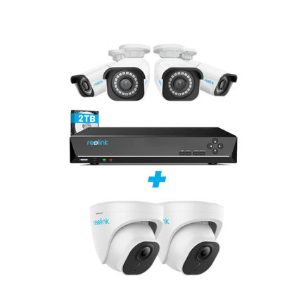 Picture of Reolink 4K PoE Security Camera System Bundle, 6pcs 4K/8MP IP Cameras, a 8CH NVR Pre-Installed with 2TB HDD(Include 4 x 18M Cat5 Cable)