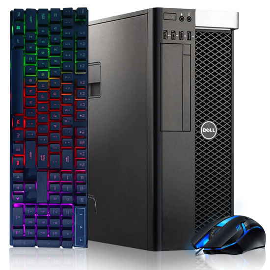 Picture of Dell RGB Gaming Desktop PC, Intel Quad Xeon 3.7GHz up to 3.9GHz, 32GB RAM, 1T SSD, Radeon RX 580 8G GDDR5, WiFi & Bluetooth 5.0, RGB Keyboard & Mouse, Win 10 Pro (Renewed)