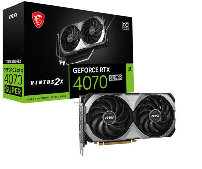 Picture of MSI Gaming RTX 4070 Super 12G Ventus 2X OC Graphics Card (NVIDIA RTX 4070 Super, 192-Bit, Boost Clock: 2520 MHz, 12GB GDRR6X 21 Gbps, HDMI/DP, Ada Lovelace Architecture)