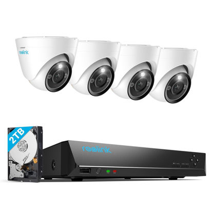 Picture of REOLINK RLK8-1200D4-A 12MP PoE Security Camera System, 4pcs H.265 Surveillance IP Cameras Wired in 12 Megapixel UHD, Person Vehicle Pet Detection, Spotlight Color Night Vision, 8CH NVR with 2TB HDD