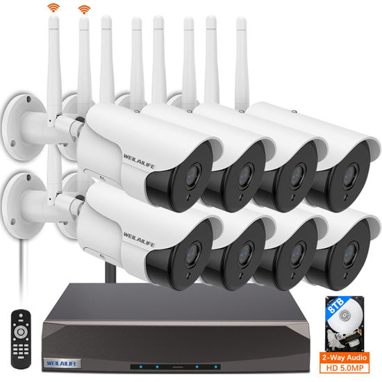 Picture of 【2-Way Audio & 2-Antenna Enhance】 Outdoor Wireless Security Camera System, WiFi Video Surveillance, Home Security Cameras NVR