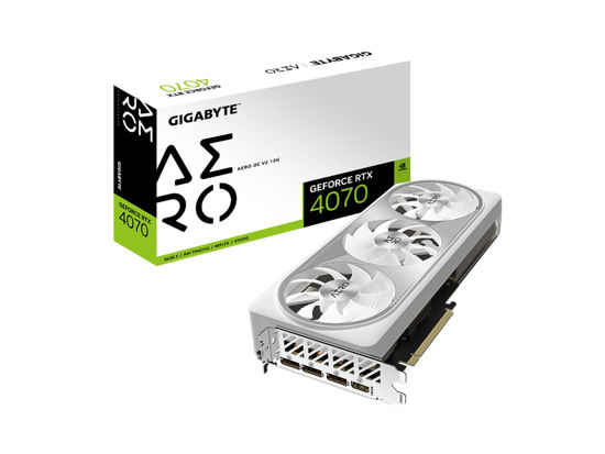 Picture of GIGABYTE GeForce RTX 4070 AERO OC V2 12G Graphics Card, 3X WINDFORCE Fans, 12GB 192-bit GDDR6X, GV-N4070AERO OCV2-12GD Video Card