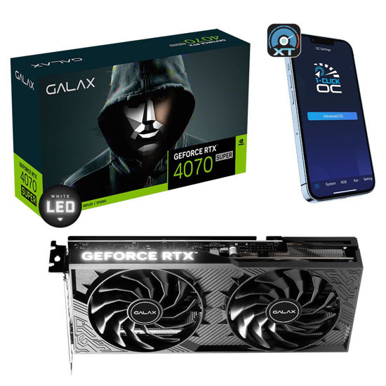 Picture of GALAX GeForce RTX™ 4070 Super 1-Click OC 2X V2, Xtreme Tuner App Control, 12GB, GDDR6X, 192-bit, DP*3/HDMI 2.1/DLSS 3/Gaming Graphics Card