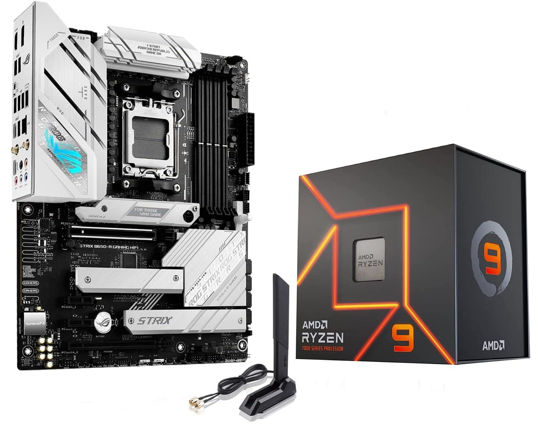 Picture of Micro Center AMD Ryzen 9 7900X 12-Core 24-Thread Unlocked Desktop Processor Bundle with ASUS ROG Strix B650-A Gaming WiFi 6E AM5 (LGA1718) Ryzen 7000 Motherboard