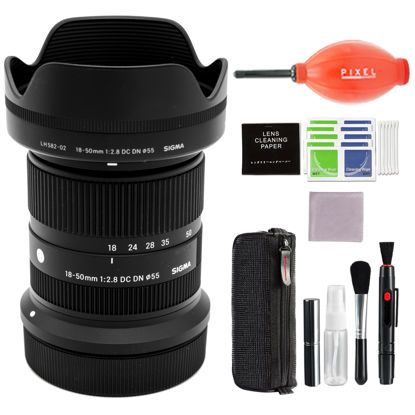 Picture of Sigma 18-50mm f/2.8 DC DN Contemporary Lens for Canon RF Mount with Pixel Advanced Accessory and Travel Bundle | 3-Year Extended Warranty | 18-50mm Canon Lens