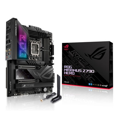 Picture of ASUS ROG Maximus Z790 Hero WiFi6E LGA 1700(Intel 14th,13th&12th Gen) ATX gaming motherboard(PCIe 5.0,DDR5,20+1power stages,2.5Gb LAN, Bluetooth V5.2,2x Thunderbolt 4 ports,5xM.2, Thunderbolt 4/USB4 )