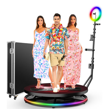 Picture of 360 Photo Booth Machine for Parties with Ring Light Free Custom Logo Stand on Remote Control Automatic Slow Motion 360 Spin Photo Camera Booth