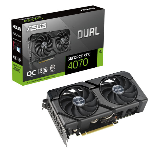 Picture of ASUS Dual GeForce RTX™ 4070 EVO OC Edition 12GB GDDR6X is Designed for Broad Compatibility, with a 2.5-Slot Design, Axial-tech Fan Design, 0dB Technology, Auto-Extreme Technology, and More