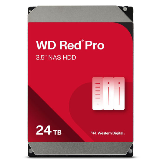 Picture of Western Digital 24TB WD Red Pro NAS Internal Hard Drive HDD - 7200 RPM, SATA 6 Gb/s, CMR, 512 MB Cache, 3.5" - WD240KFGX