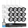 Picture of 【Wireless Pro,Plug & Play】 Hiseeu 5MP WiFi Security Camera System Outdoor,12Pcs 16CH NVR Camera Surveillance System,Color Night Vision, Spotlight& Siren Alarm,2-Way Audio,3TB HDD for 24/7 Recordings