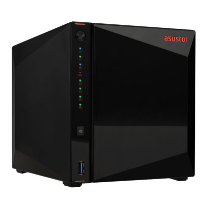 Picture of Asustor AS5404T, 4 Bay NAS, Intel Quad-Core 2.0GHz CPU, 4X M.2 NVMe SSD Slots, 2x2.5GbE Ports, 4GB DDR4 RAM, for Gaming and Live Stream, Network Attached Storage(Diskless)