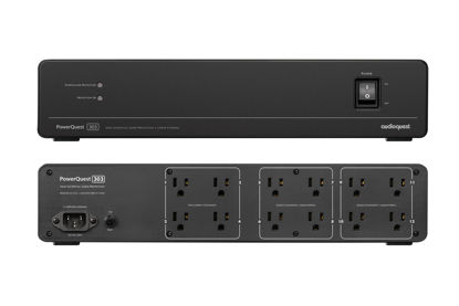 Picture of AudioQuest - PowerQuest 303 High-Performance Power Conditioner with 12 AC outlets, 2m Detachable AC Power Cable, and 2RU Rack Ears. Perfect for TV, AV Receiver, Xbox, Playstation, Soundbar