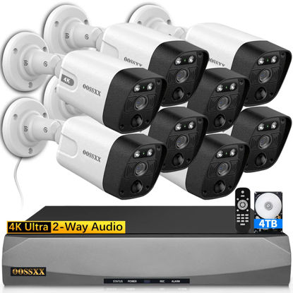 Picture of (4K/8.0 Megapixel & 130° Ultra Wide-Angle) 2-Way Audio PoE Outdoor Home Security Camera System Wired Outdoor Video Surveillance IP Cameras System