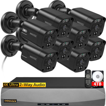 Picture of (4K/8.0 Megapixel & 130° Ultra Wide-Angle)2-Way Audio PoE Outdoor Home Security Camera System Wired Outdoor Video Surveillance IP Cameras System