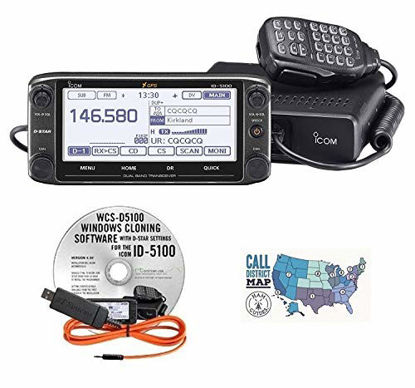 Picture of Bundle - 3 Items - Includes Icom ID-5100A Deluxe VHF/UHF Dual Band D-Star Transceiver with Touchscreen, RT Systems Programming Software/Cable Kit and Ham Guides TM Quick Reference Card