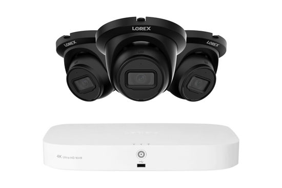 Picture of Lorex Fusion 4K PoE Outdoor/Indoor Smart Home Security Camera System, 2TB NVR, Black - 3 Dome IP Cameras, 16 Channel (Wired & WiFi Fusion) Surveillance, Human/Vehicle Detection, Color Night Vision…