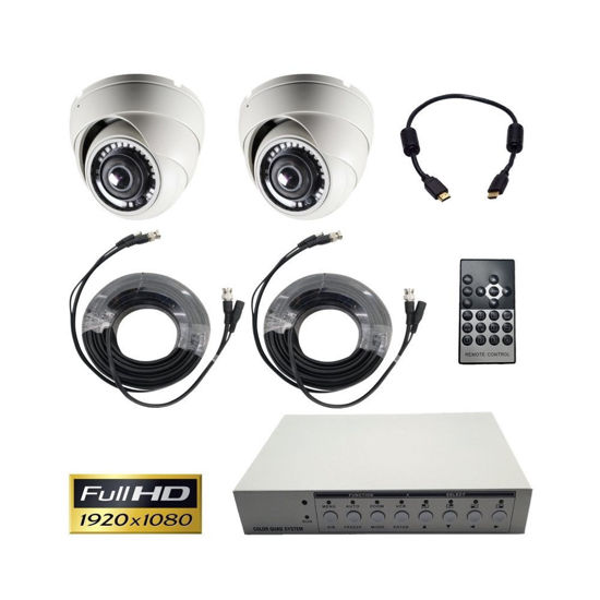 Picture of CCTV Camera Pros SYS-VM180 Multiple Security Camera Live Video TV Monitor Display | VGA HDMI | Live Streaming System | Two 1080p HD Wide Angle Fisheye Dome Surveillance Cameras