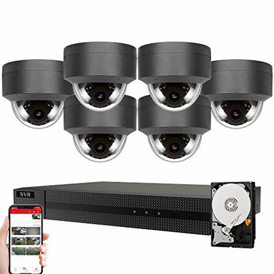 Picture of Anpviz 5MP IP POE Security Camera System, 8CH 4K H.265 NVR with 3TB HDD with (6) 5MP Outdoor IP POE Dome Cameras Home Security System with Audio, Weatherproof, 98ft Night Vision, IVMS4200, Hik-Connect