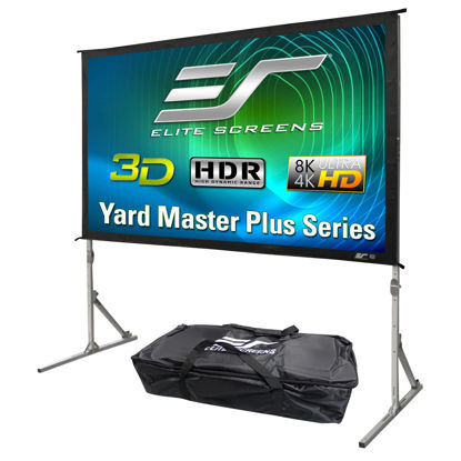 Picture of Elite Screens Yard Master Plus, 120-INCH 16:9 Height Setting Adjustable Portable Projector Screen, 4K HD Outdoor Indoor Movie Theater Front Projection, US Based Company 2-YEAR WARRANTY, OMS120H2PLUS