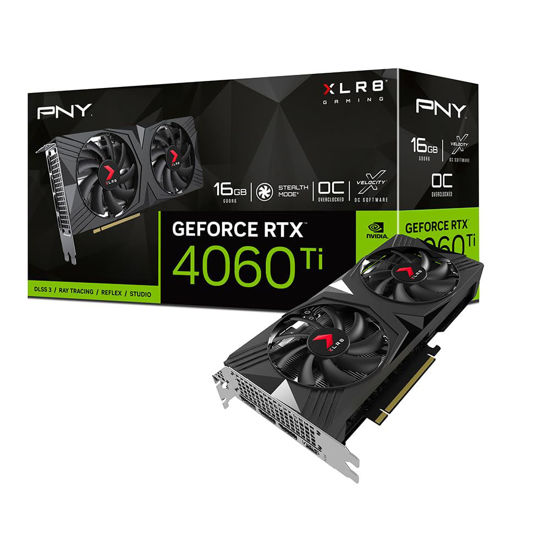 Picture of PNY GeForce RTX™ 4060 Ti 16GB XLR8 Gaming VERTO™ OC Dual Fan Graphics Card DLSS 3 (128-bit, PCIe 4.0, GDDR6, HDMI/DisplayPort, Supports 4k, 2 slot)