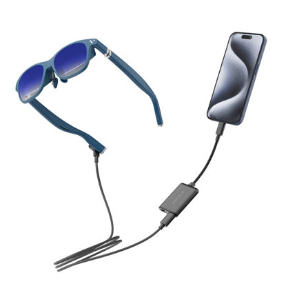 Picture of VITURE One iPhone 15 Pack: XR Glasses & USB- C XR Charging Adapter: Seamless Support on Spatial Video, Enabling Multi-Screen, Enhanced 3DoF, 1-Click 3D, VR Video on iPhone 15/15 Pro, Charge and Play