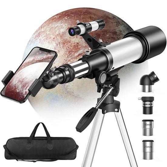 Picture of GEREFEREN Telescope for Astronomy Beginners (16X-120X), 70mm Aperture Fully Multi-Coated Refractor Telescopes for Adults & Kids with AZ Mount Tripod Phone Adapter & Carrying Bag