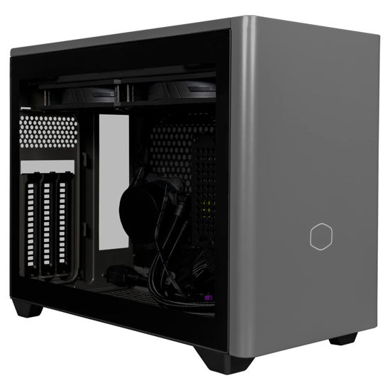 Picture of Cooler Master NR200P MAX Mini-ITX Case with 280mm AIO, 850W SFX PSU, Vertical GPU Mount, PCIe Gen4 Riser, Glass or Vented Panel