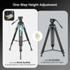 Picture of SmallRig AD-100 FreeBlazer Heavy-Duty Carbon Fiber Tripod System, 78" Video Tripod with One-Step Locking System, 360° Fluid Head and Dual-Mode Quick-Release Plate, Max Load 22 lbs for Camera -3989