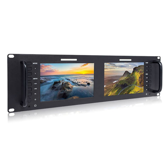 Picture of FEELWORLD D71 Plus -H Dual 7" 3RU IPS 1920x1200 Broadcast LCD Rack Mount Monitor with HDMI, AV Input and Output