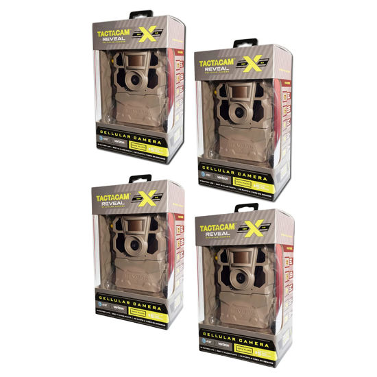 Picture of TACTACAM Reveal X Gen 2.0 LTE Cellular Trail Camera AT&T and Verizon, HD Video, HD Photo, Low Glow IR LED Flash (TA-TC-XG2) for Hunting, Security, Surveillance Gen 2 (4) 4 Pack Gen 2.0