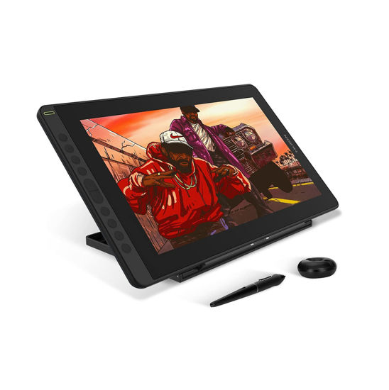 Picture of HUION KAMVAS 16 Graphics Drawing Tablet with Screen Full-Laminated Graphic Monitor with Battery-Free Stylus Tilt 10 Hot Keys Adjustable Stand, 15.6inch Pen Display for PC/Mac/Android/Linux, Black