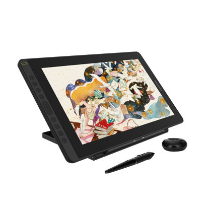 Picture of 2021 HUION KAMVAS 16 Graphics Drawing Tablet with Full-Laminated Screen Anti-Glare 10 Express Keys Android Support Battery-Free Stylus 8192 Pen Pressure Tilt Adjustable Stand - 15.6 Inch Pen Display