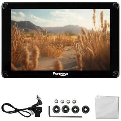 Picture of Portkeys HS8 Camera Field Monitor 8" 1100nit Brightness Dual NP-F Battery Plates 3D LUT 4K HDMI Input 3G SDI in/Out Aluminum Housing, VESA 100 x 100 Mounting Points