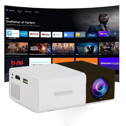 Picture of Portable LED Projector 4k, HD Private Home Theater Video Movie Projectors for Outdoor Indoor, Support HDMI Player| USB| AV| Micro SD| Audio Interface| USB Flash Drive| Smartphone