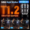 Picture of SIRUI Night Walker 16mm T1.2 S35 Wide Angle Cine Lens, Large Aperture Manual Focus Lens (MS16E-G, E Mount, Metal Grey)