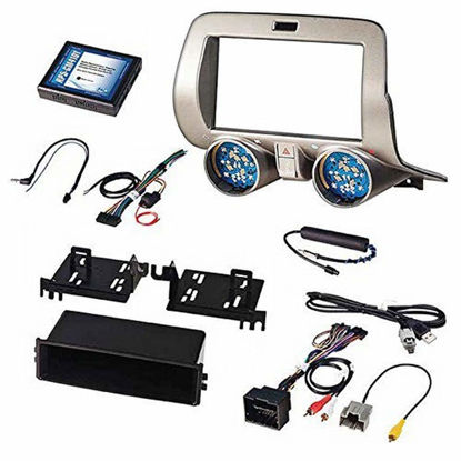 Picture of PAC Chevrolet Camaro (2010-2015) Integrated Radio Replacement Kit, Retains Climate Controls, OEM Bluetooth, Single or Double DIN Radios (RPK5-GM4101)