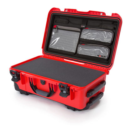 Picture of Nanuk 935 Waterproof Carry-On Hard Case with Lid Organizer and Foam Insert w/ Wheels - Red